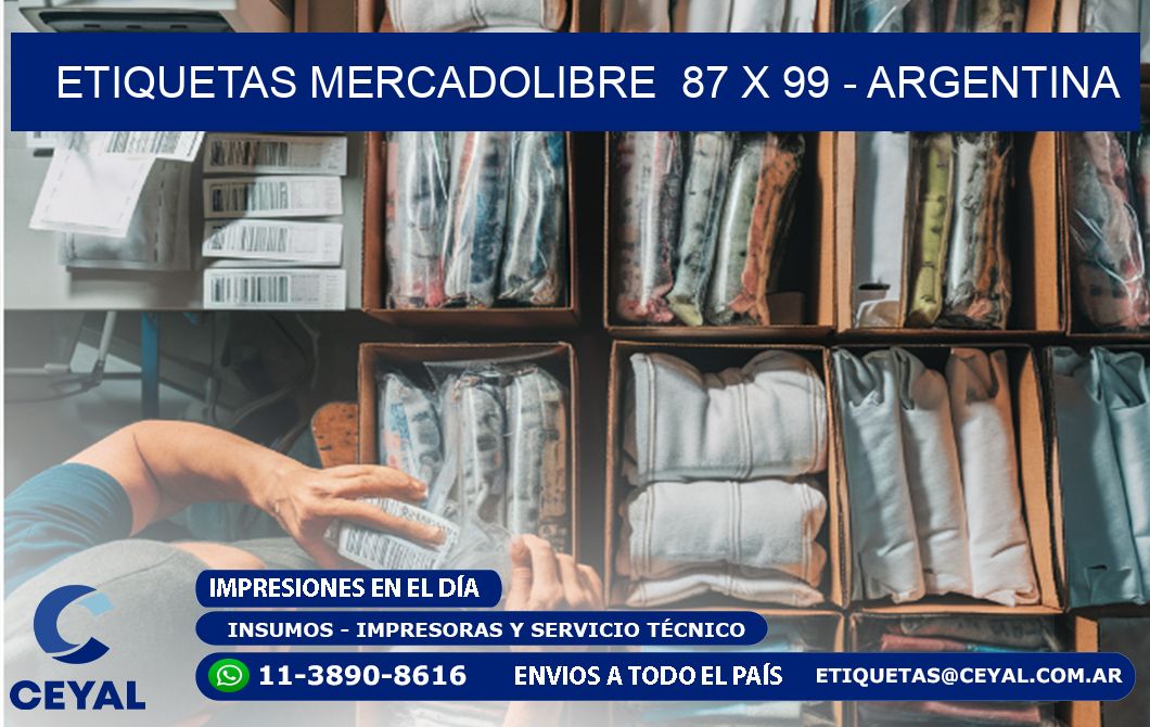 ETIQUETAS MERCADOLIBRE  87 x 99 - ARGENTINA