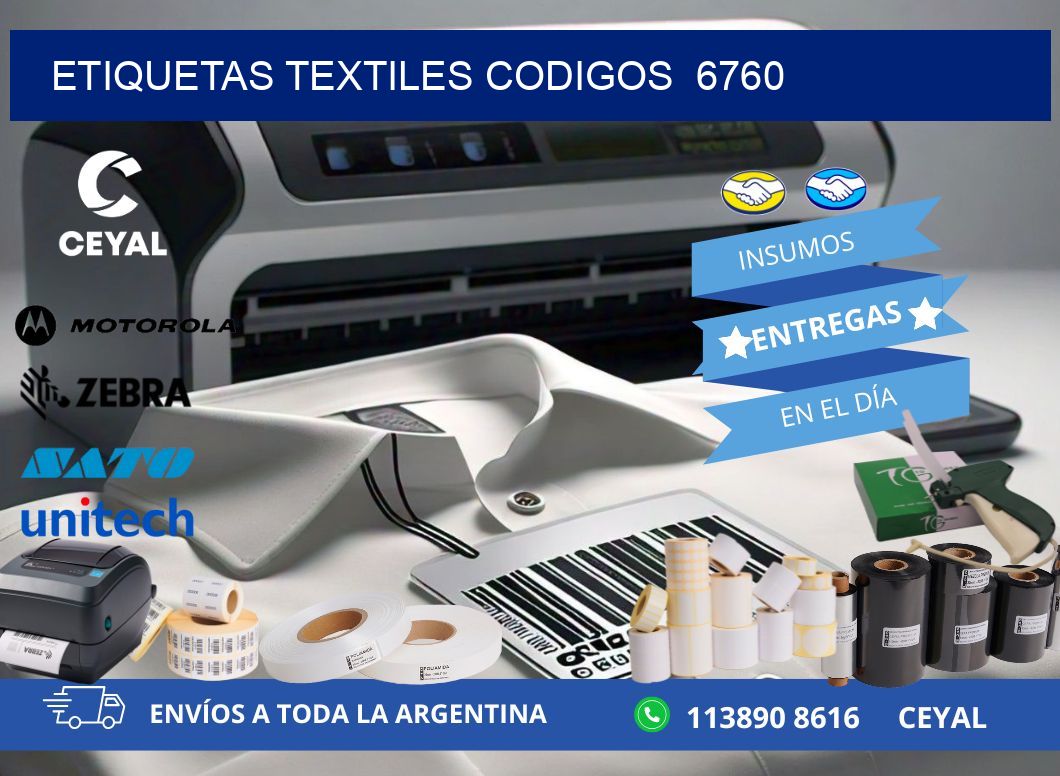 ETIQUETAS TEXTILES CODIGOS  6760