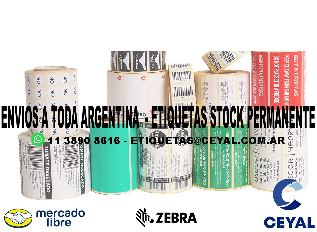 RIBBON ETIQUETAS DE PAPEL TERMICO 63 x 22 X5500 UNIDADES