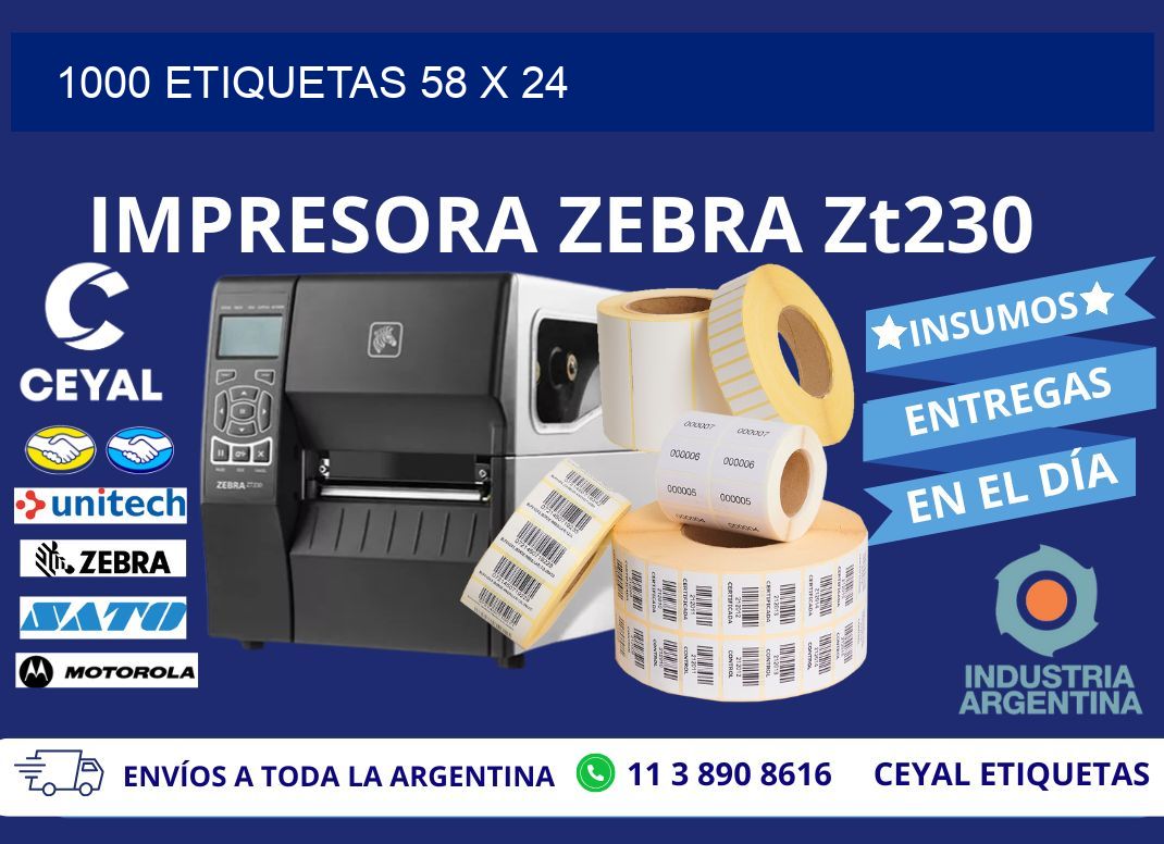 1000 ETIQUETAS 58 x 24