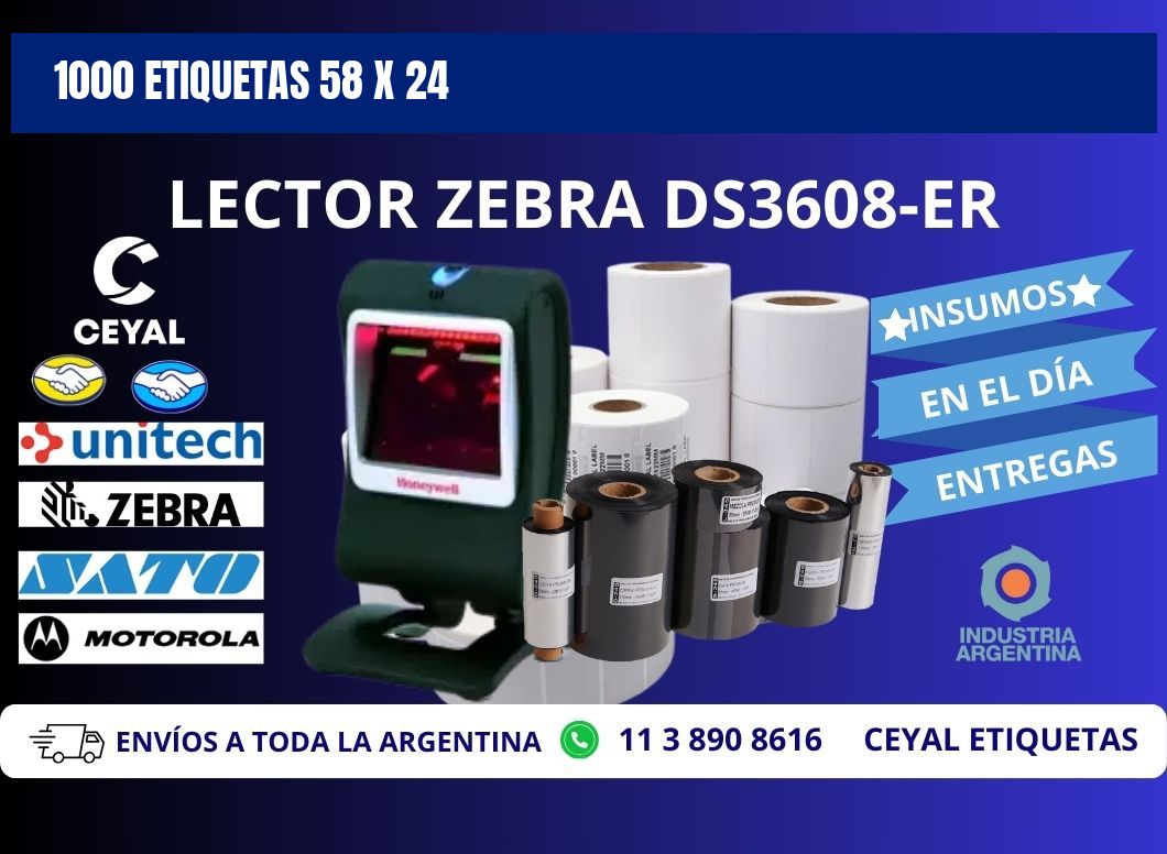 1000 ETIQUETAS 58 x 24