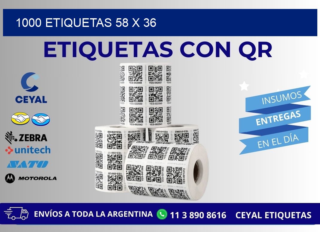 1000 ETIQUETAS 58 x 36