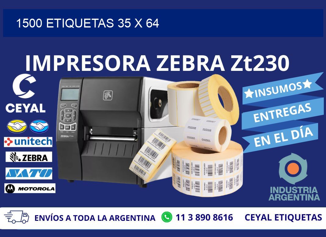 1500 ETIQUETAS 35 x 64