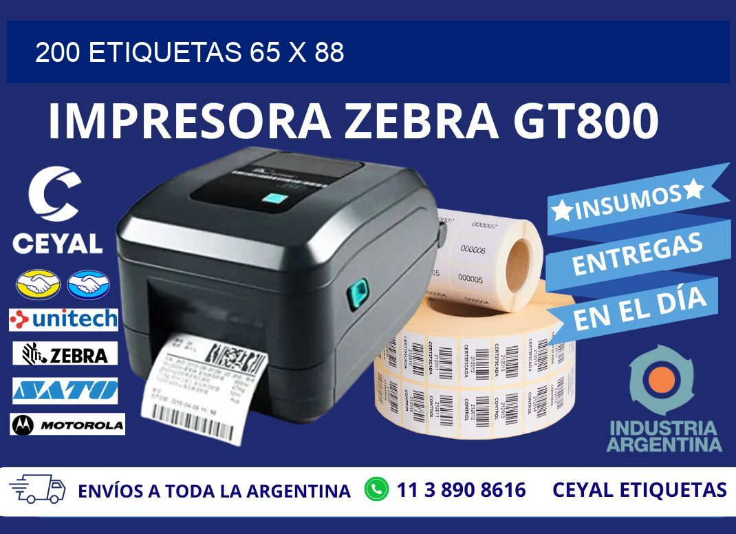 200 ETIQUETAS 65 x 88