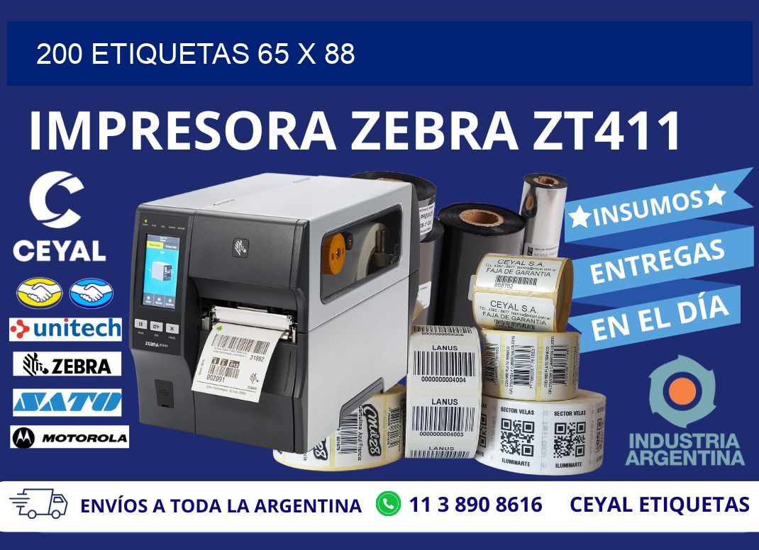 200 ETIQUETAS 65 x 88