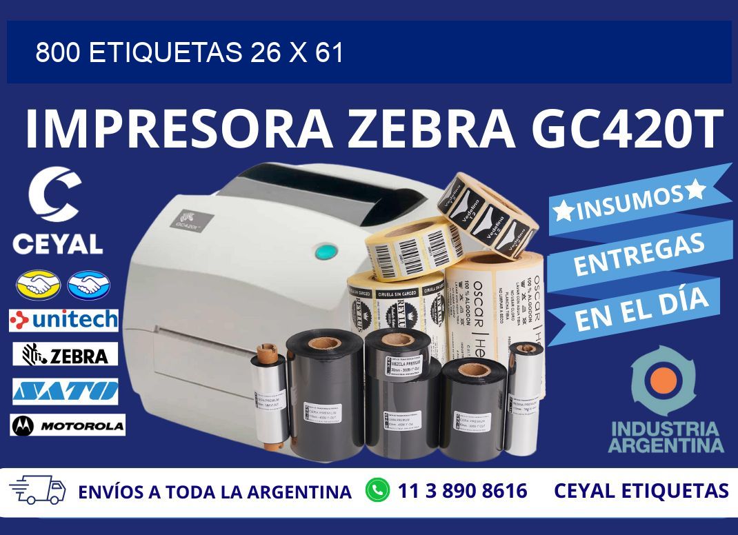 800 ETIQUETAS 26 x 61