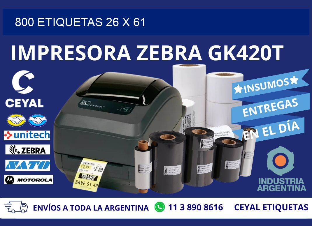 800 ETIQUETAS 26 x 61