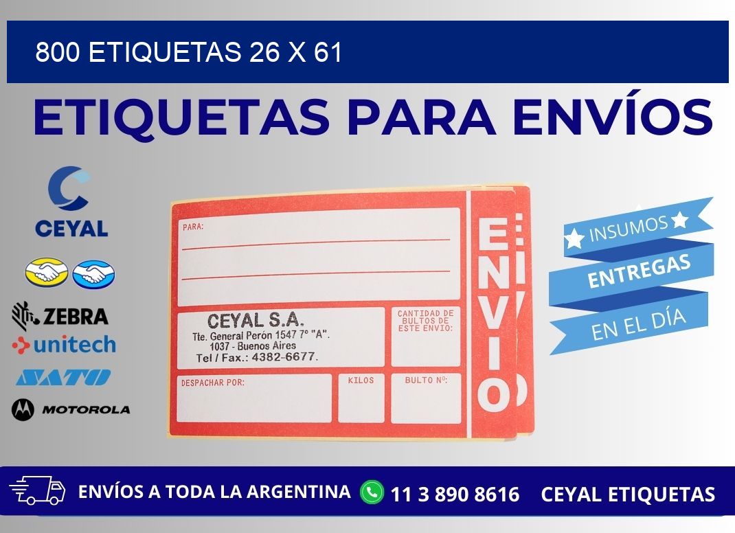 800 ETIQUETAS 26 x 61
