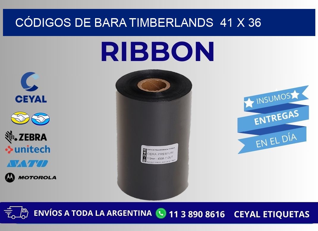 CÓDIGOS DE BARA TIMBERLANDS  41 x 36