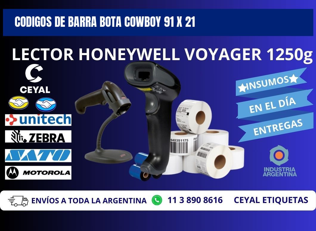 CODIGOS DE BARRA BOTA COWBOY 91 x 21