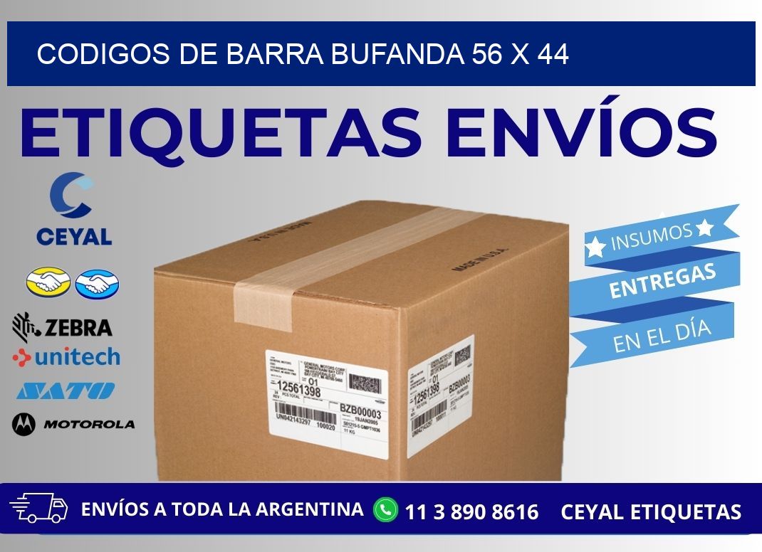 CODIGOS DE BARRA BUFANDA 56 x 44