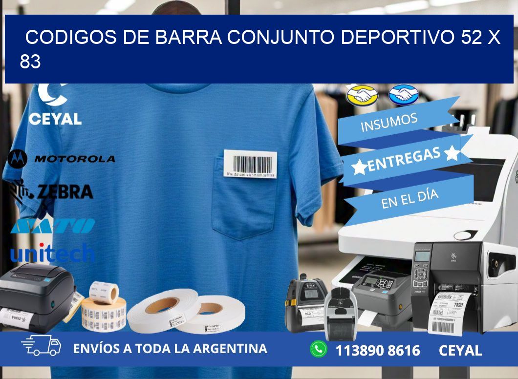 CODIGOS DE BARRA CONJUNTO DEPORTIVO 52 x 83