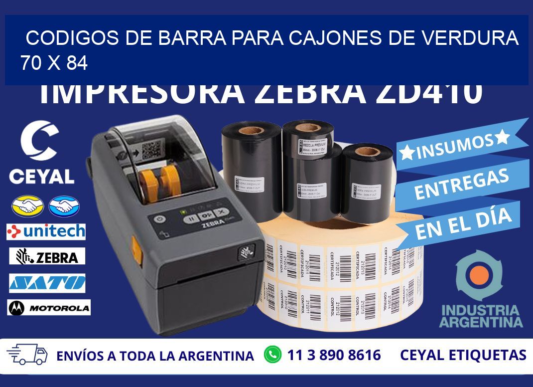 CODIGOS DE BARRA PARA CAJONES DE VERDURA 70 x 84