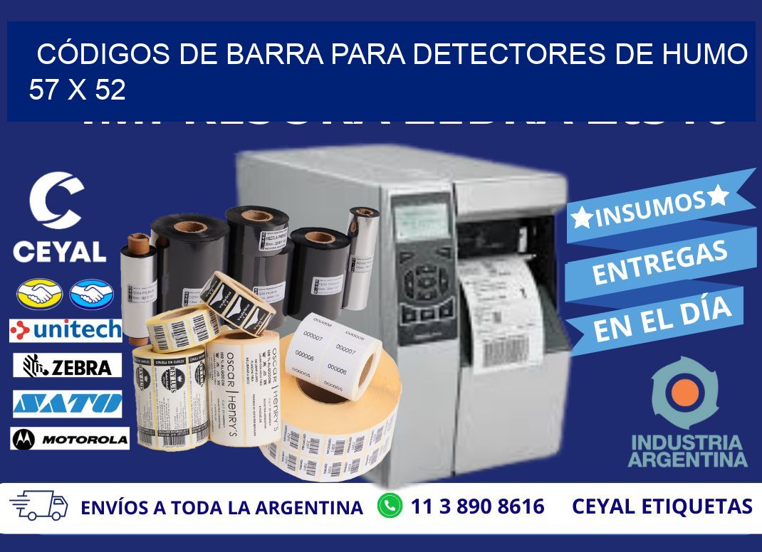 CÓDIGOS DE BARRA PARA DETECTORES DE HUMO 57 x 52