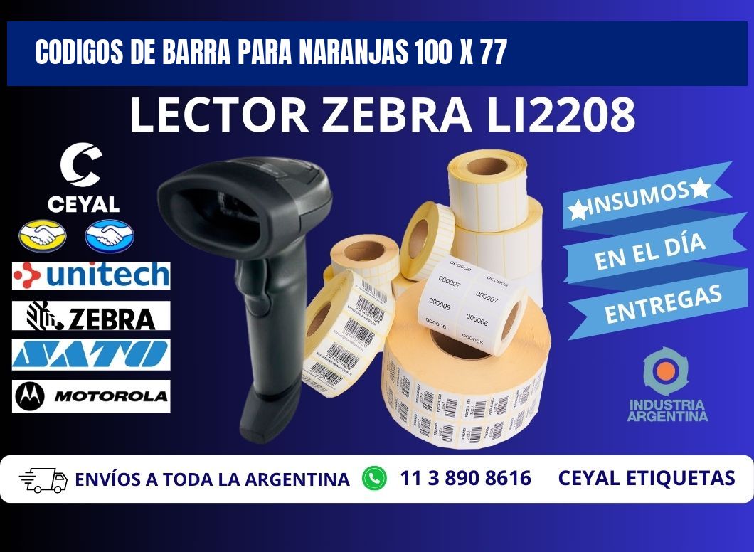 CODIGOS DE BARRA PARA NARANJAS 100 x 77