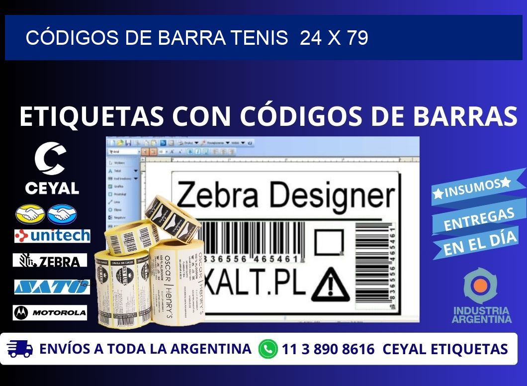 CÓDIGOS DE BARRA TENIS  24 x 79