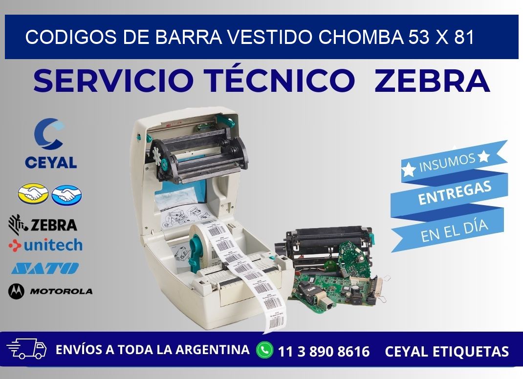 CODIGOS DE BARRA VESTIDO CHOMBA 53 x 81