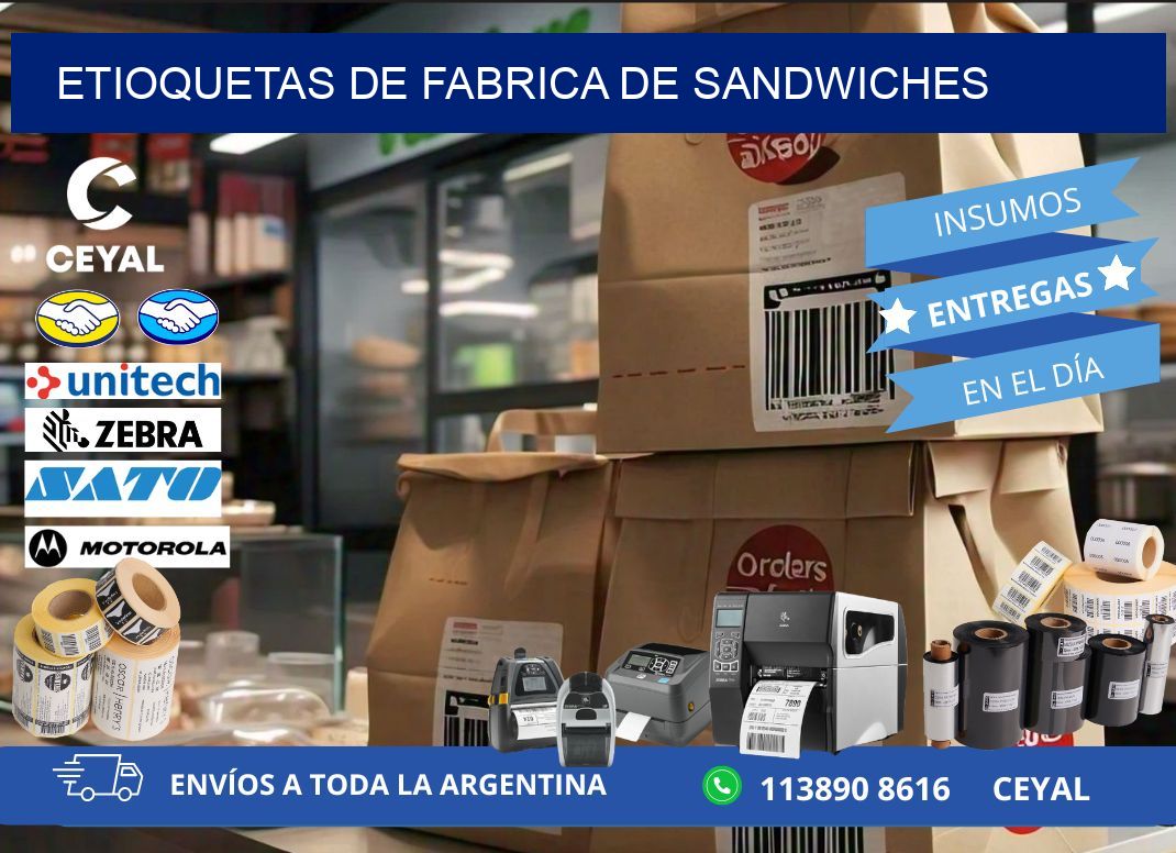 ETIOQUETAS DE FABRICA DE SANDWICHES