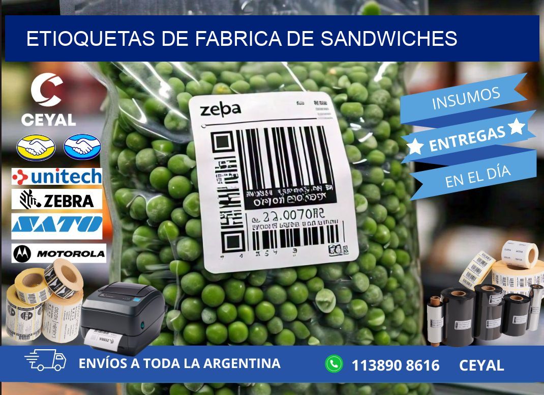 ETIOQUETAS DE FABRICA DE SANDWICHES