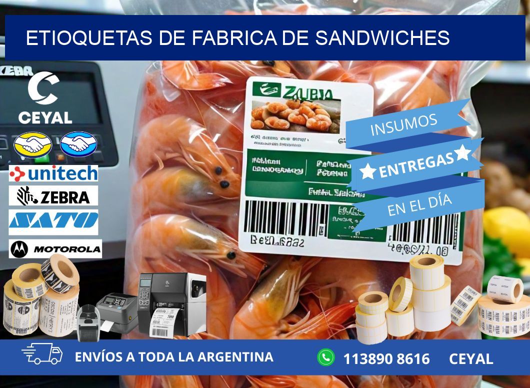 ETIOQUETAS DE FABRICA DE SANDWICHES