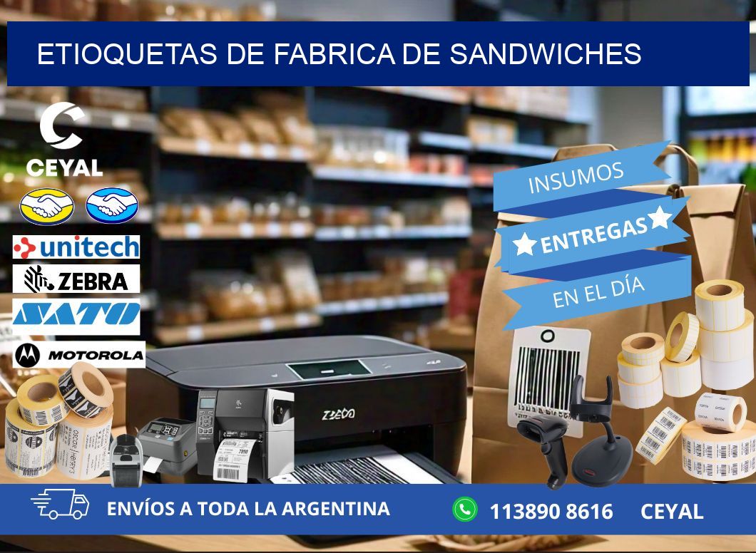 ETIOQUETAS DE FABRICA DE SANDWICHES