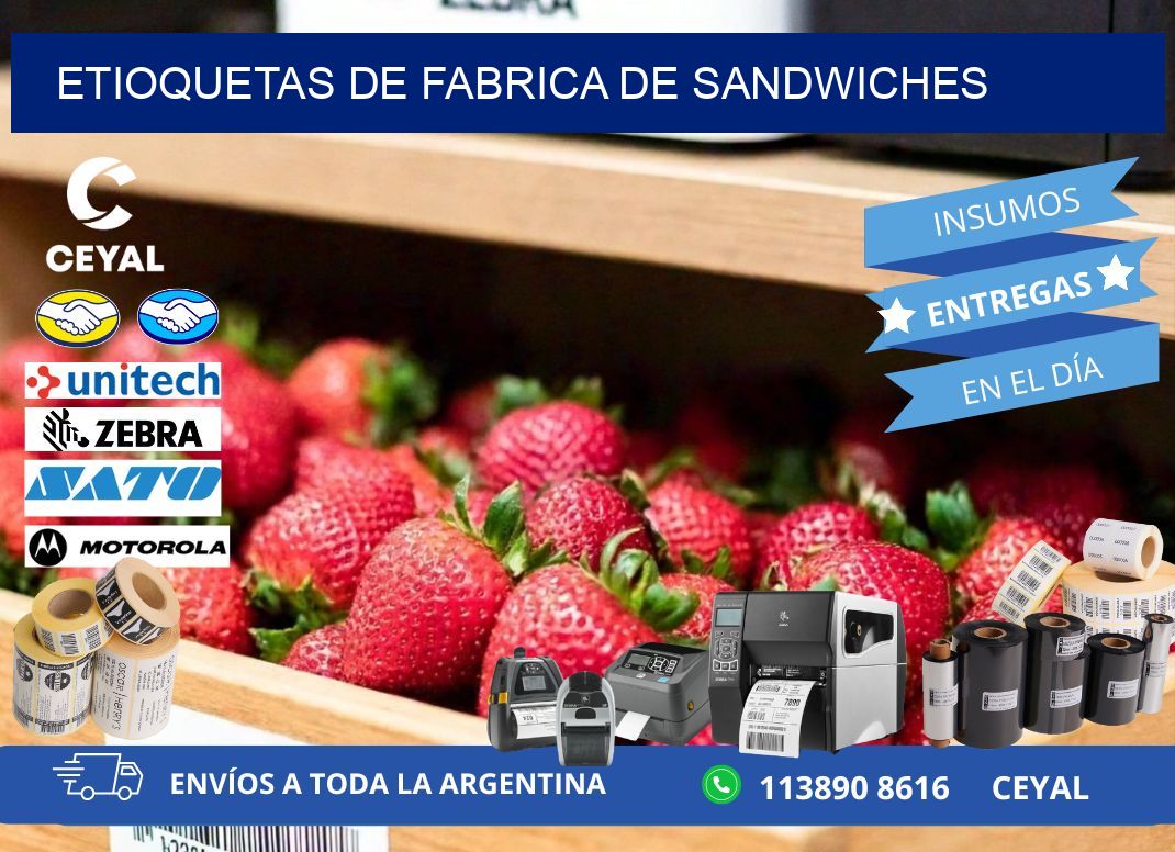 ETIOQUETAS DE FABRICA DE SANDWICHES