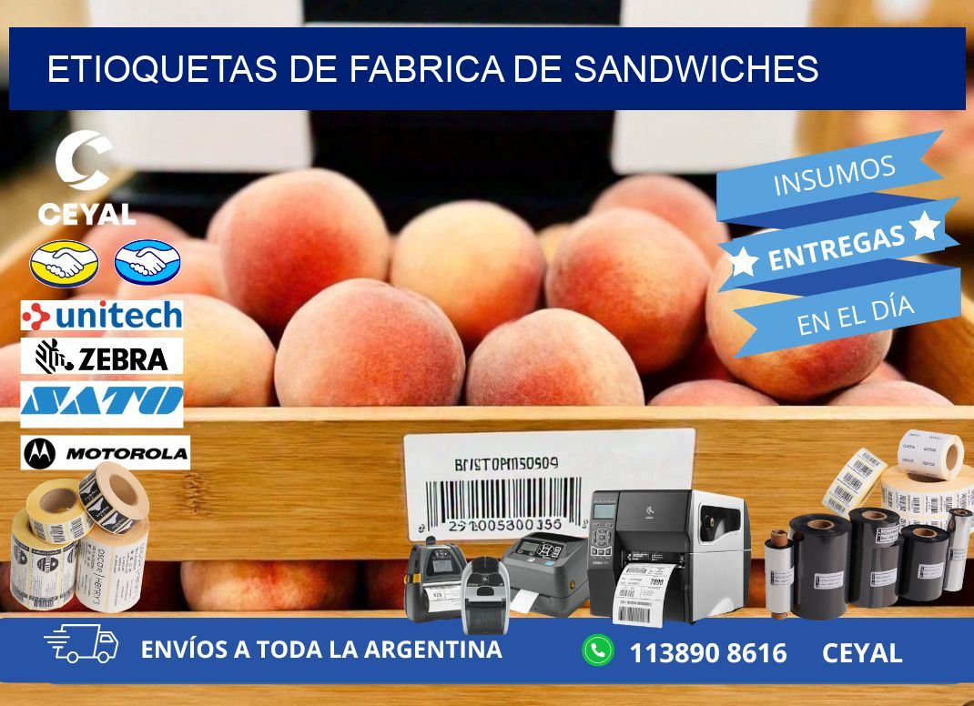 ETIOQUETAS DE FABRICA DE SANDWICHES