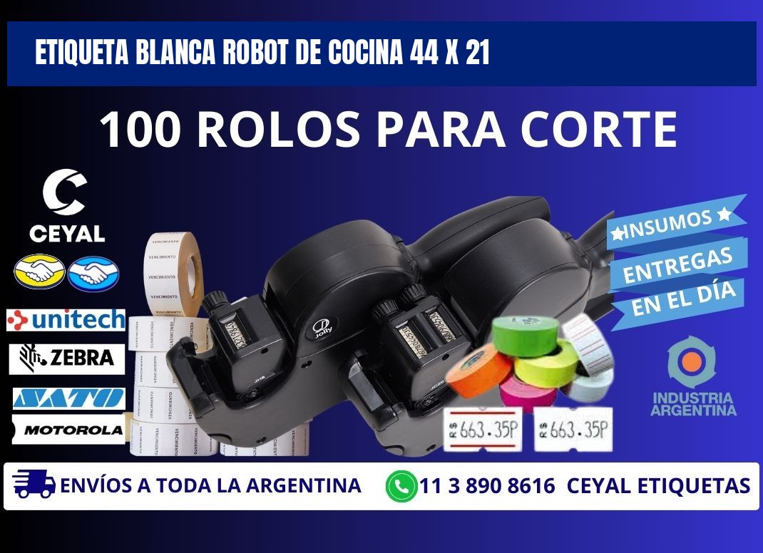 ETIQUETA BLANCA ROBOT DE COCINA 44 x 21