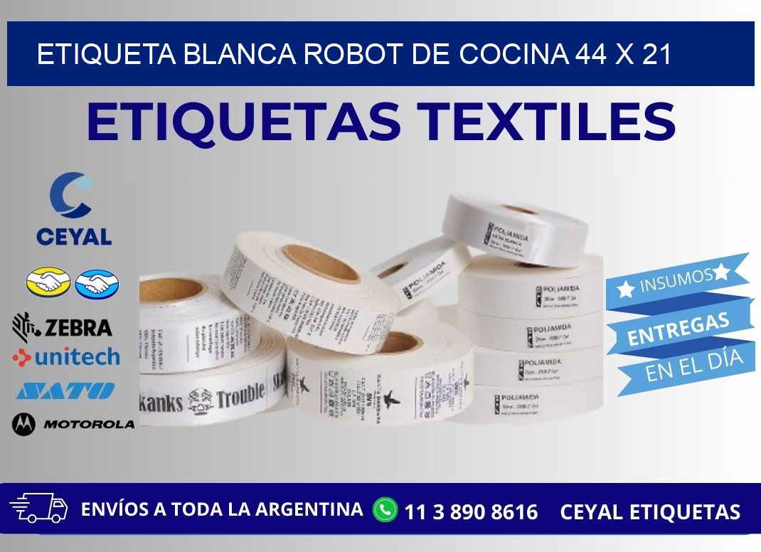 ETIQUETA BLANCA ROBOT DE COCINA 44 x 21