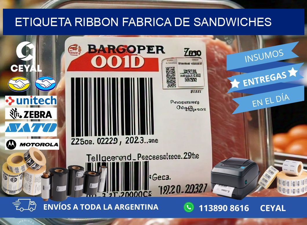 ETIQUETA RIBBON FABRICA DE SANDWICHES