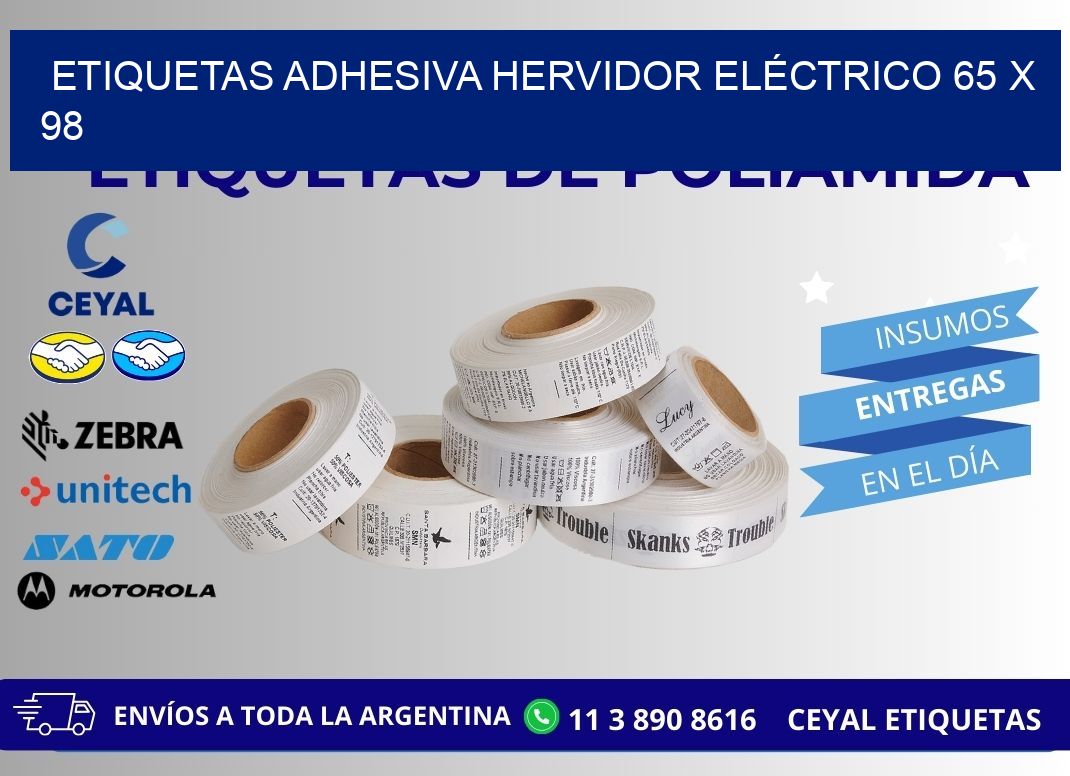 ETIQUETAS ADHESIVA HERVIDOR ELÉCTRICO 65 x 98