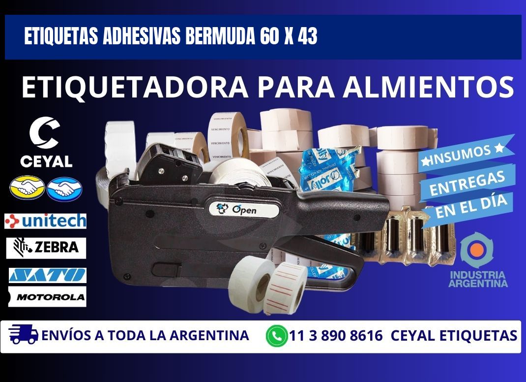 ETIQUETAS ADHESIVAS BERMUDA 60 x 43