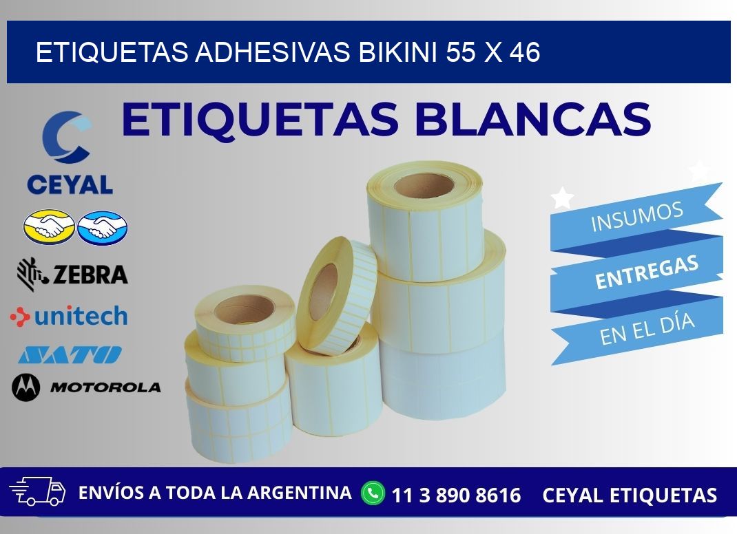 ETIQUETAS ADHESIVAS BIKINI 55 x 46