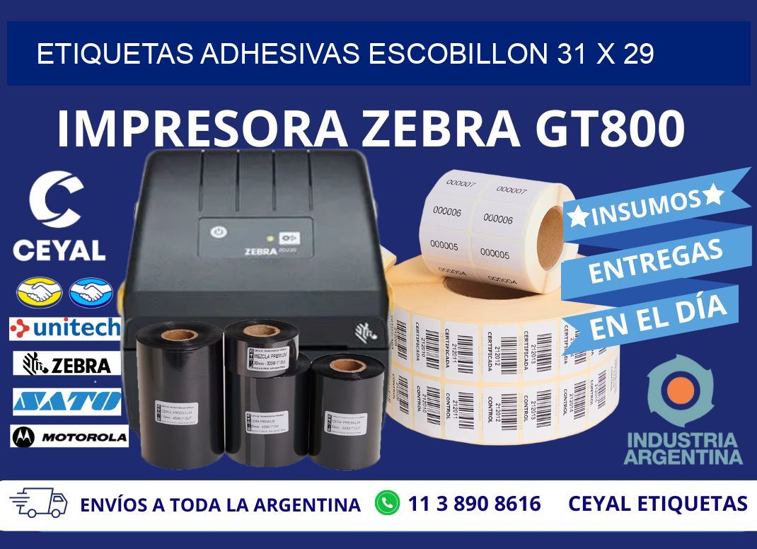 ETIQUETAS ADHESIVAS ESCOBILLON 31 x 29