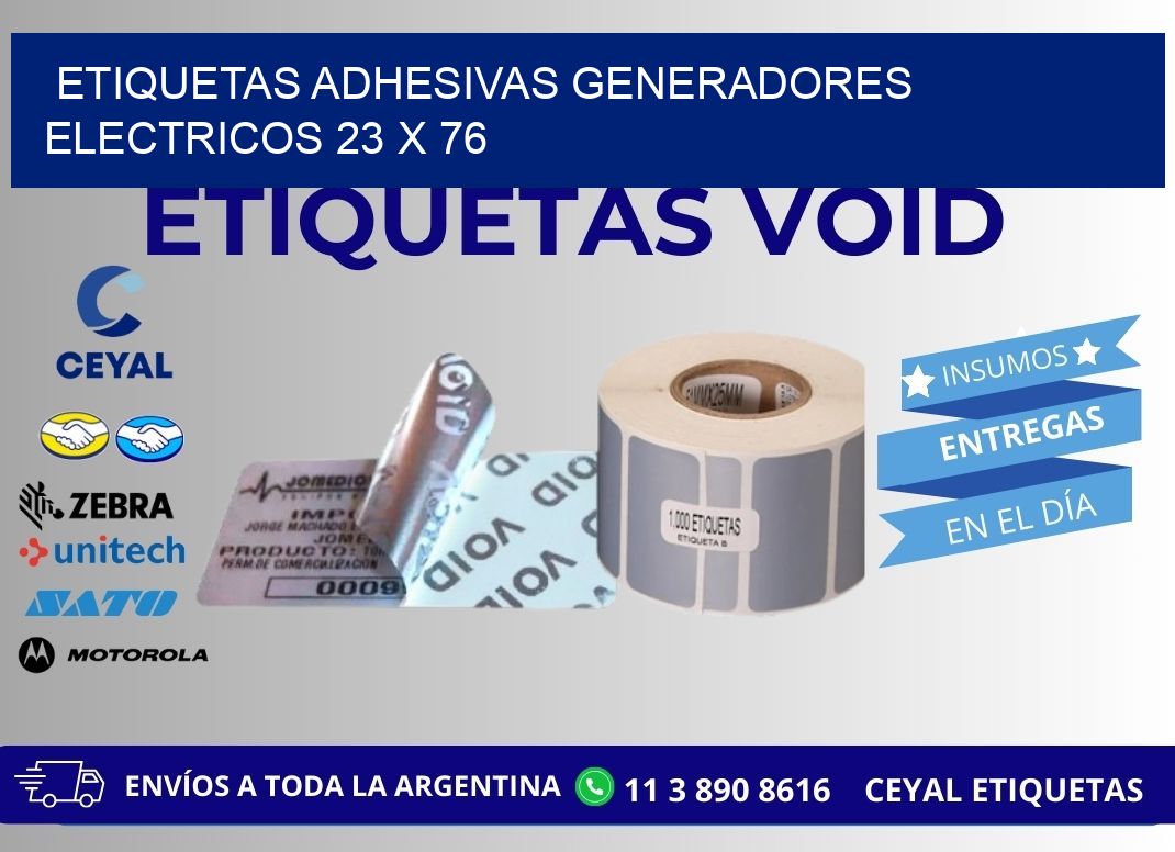 ETIQUETAS ADHESIVAS GENERADORES ELECTRICOS 23 x 76