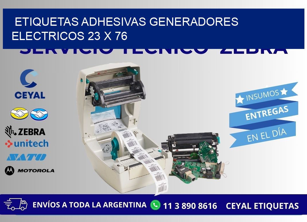 ETIQUETAS ADHESIVAS GENERADORES ELECTRICOS 23 x 76