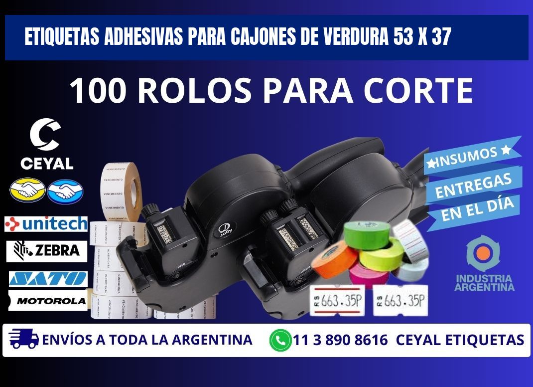 ETIQUETAS ADHESIVAS PARA CAJONES DE VERDURA 53 x 37