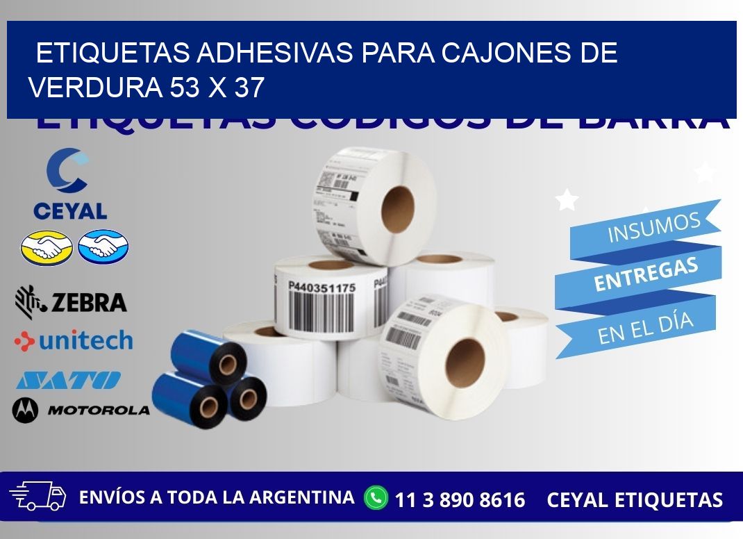 ETIQUETAS ADHESIVAS PARA CAJONES DE VERDURA 53 x 37