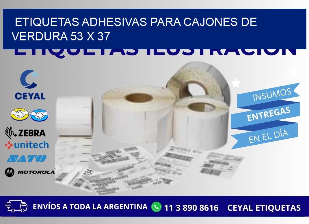 ETIQUETAS ADHESIVAS PARA CAJONES DE VERDURA 53 x 37