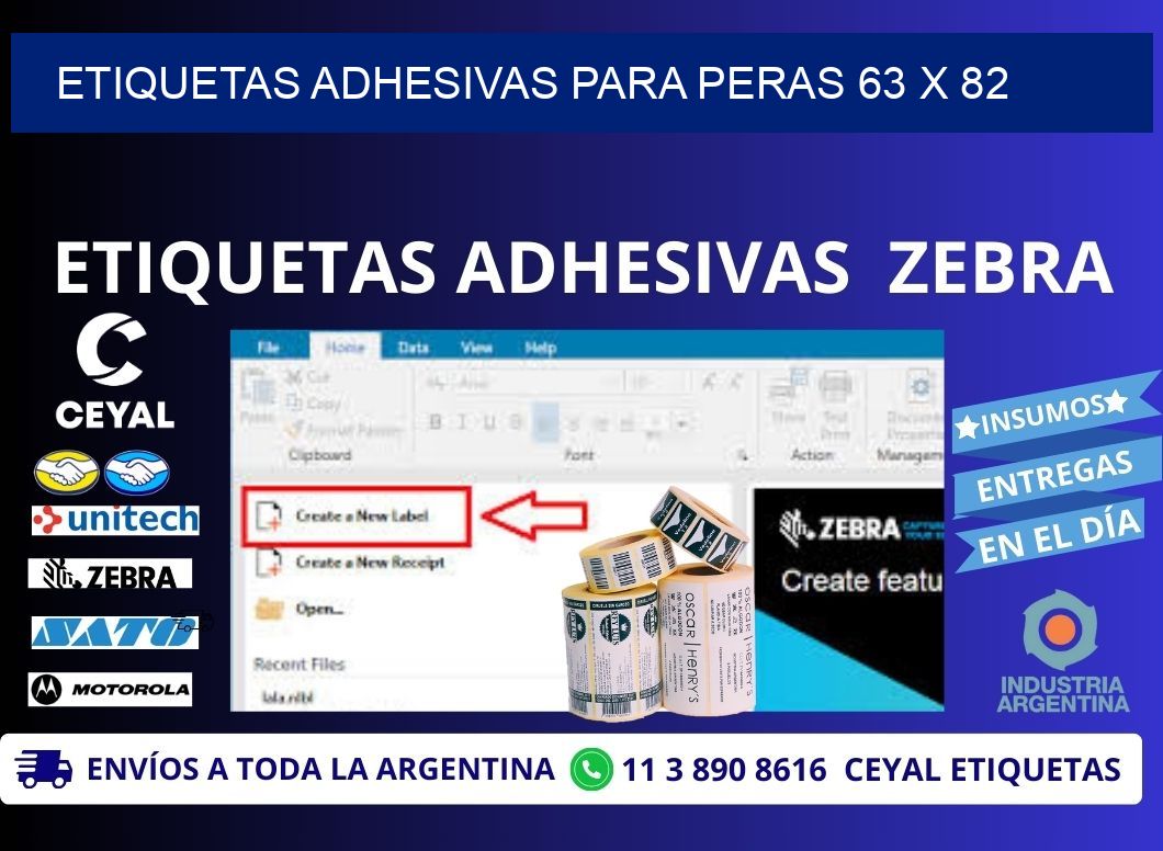 ETIQUETAS ADHESIVAS PARA PERAS 63 x 82