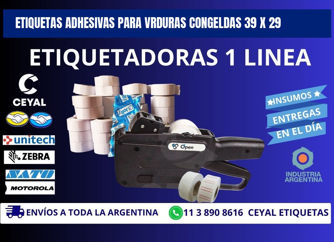 ETIQUETAS ADHESIVAS PARA VRDURAS CONGELDAS 39 x 29