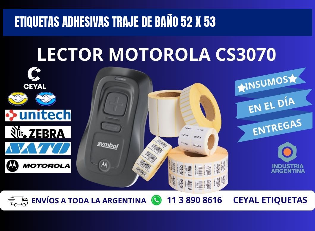 ETIQUETAS ADHESIVAS TRAJE DE BAÑO 52 x 53