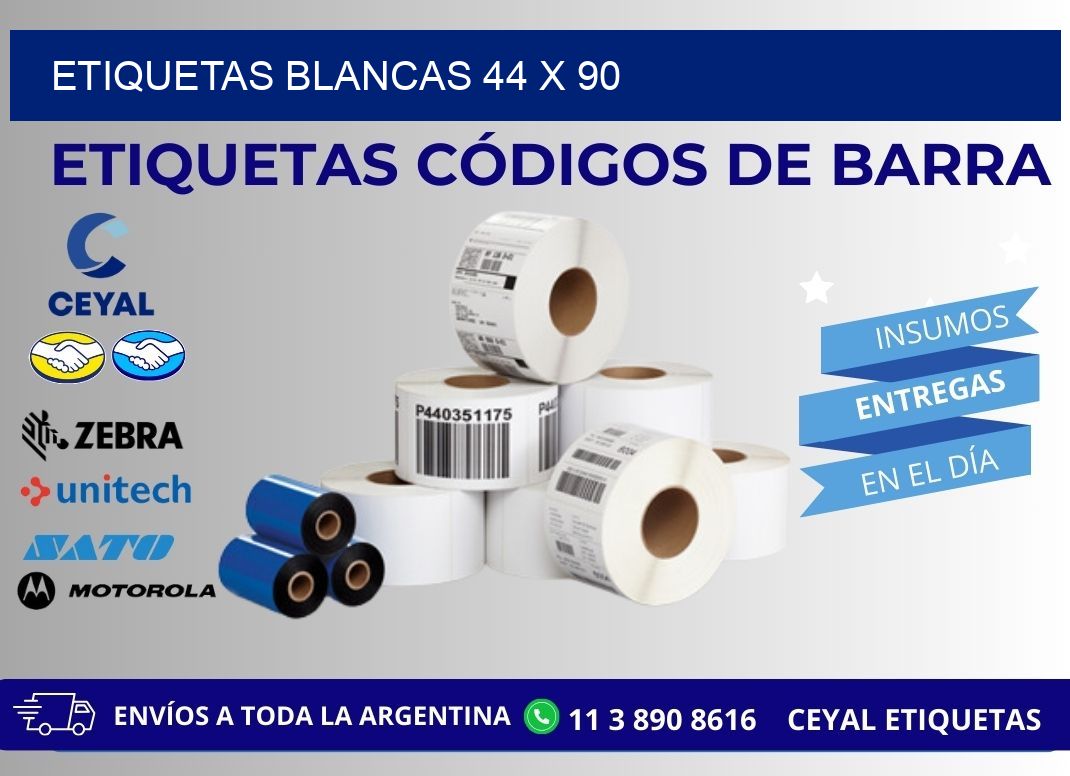 ETIQUETAS BLANCAS 44 x 90