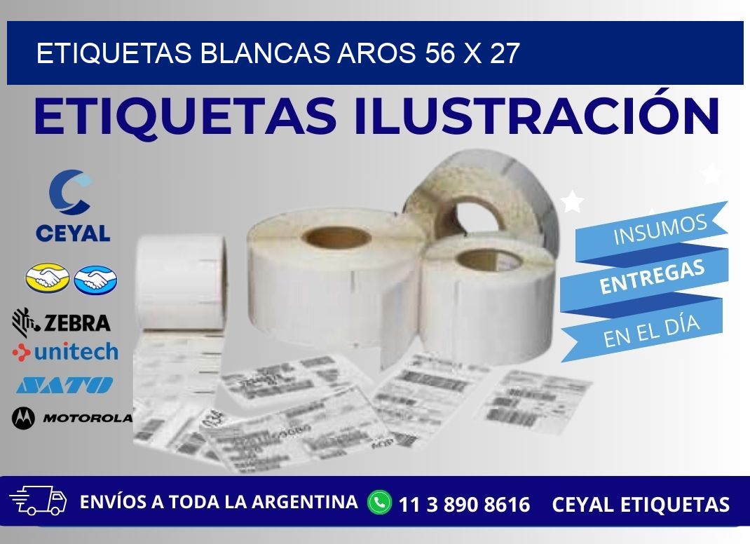 ETIQUETAS BLANCAS AROS 56 x 27