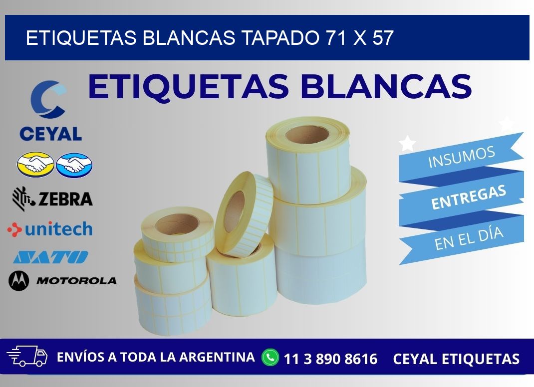 ETIQUETAS BLANCAS TAPADO 71 x 57