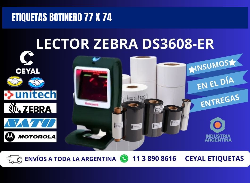 ETIQUETAS BOTINERO 77 x 74