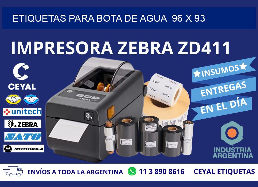 ETIQUETAS PARA BOTA DE AGUA  96 x 93