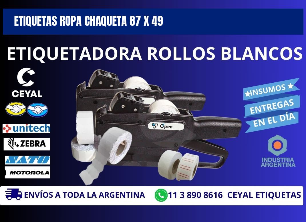 ETIQUETAS ROPA CHAQUETA 87 x 49