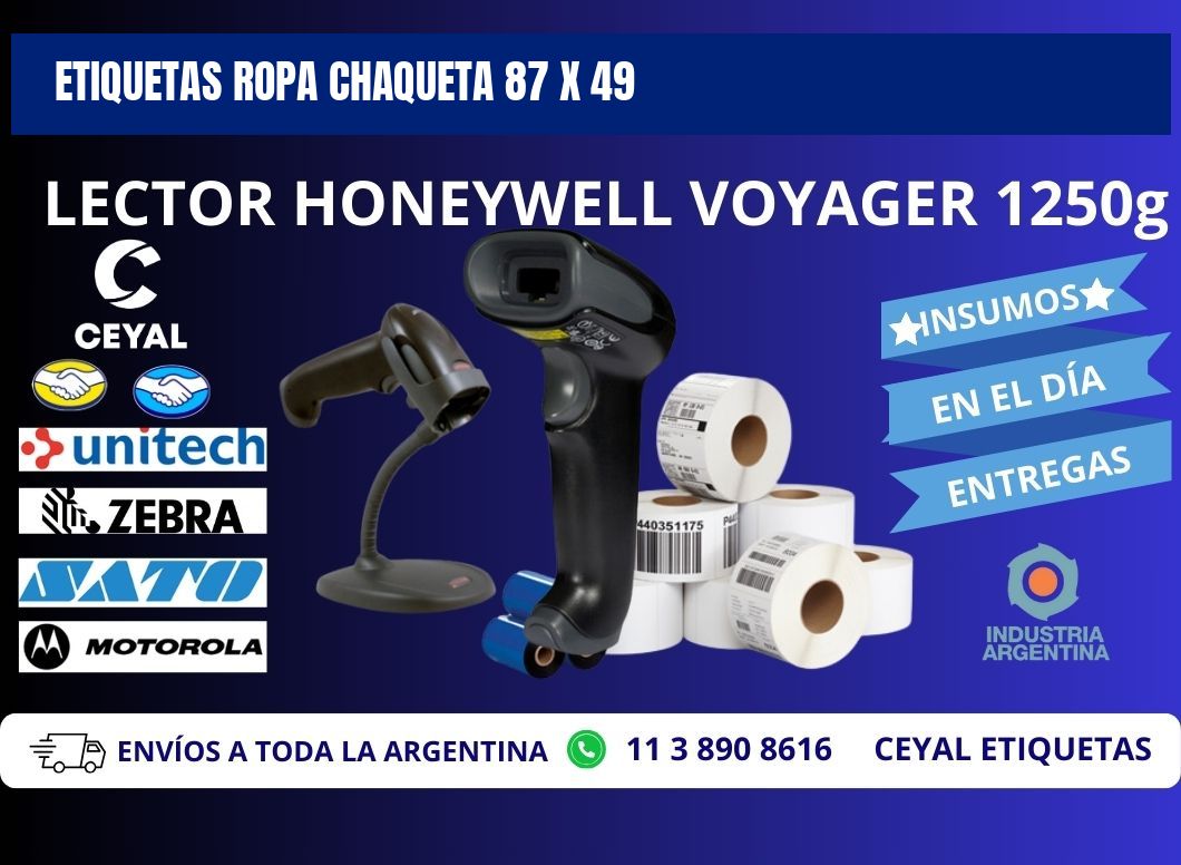 ETIQUETAS ROPA CHAQUETA 87 x 49