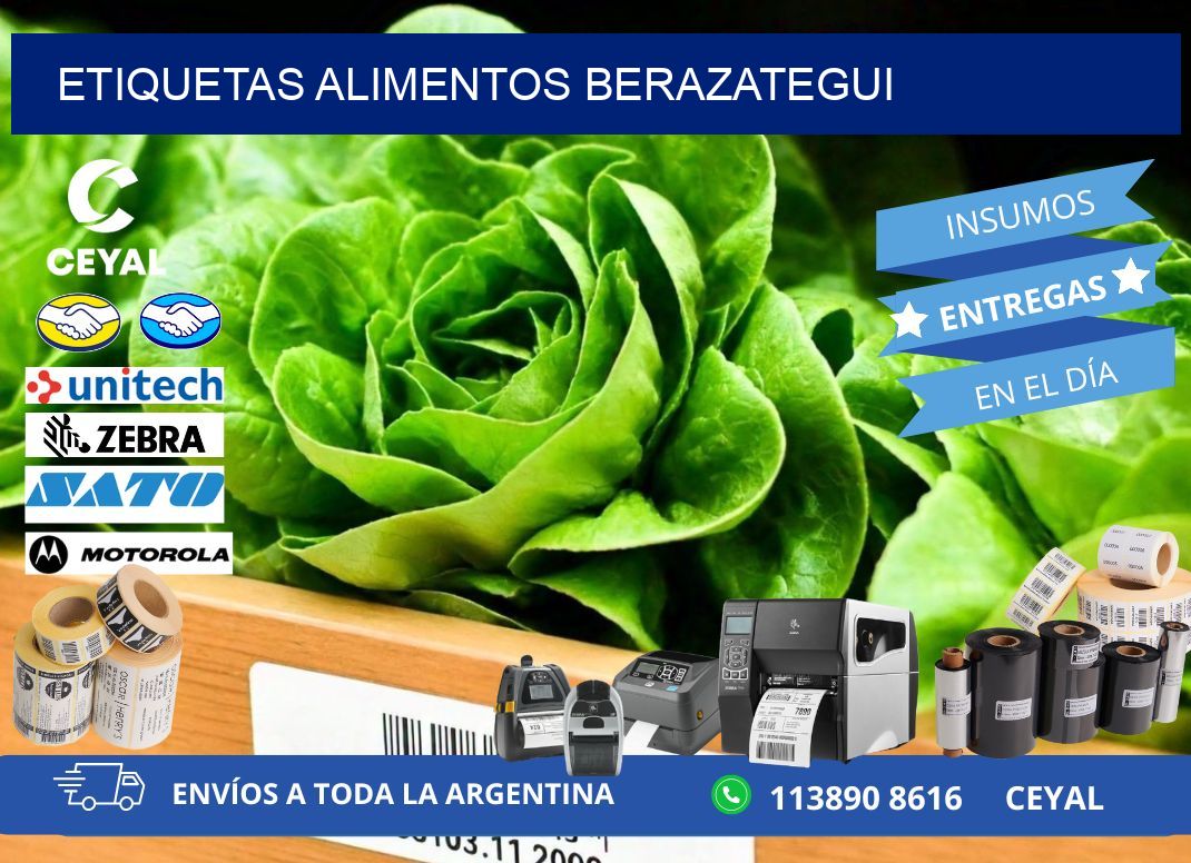 Etiquetas alimentos Berazategui